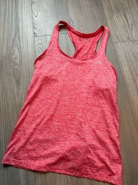 Under Armour HeatGear Racerback Tank Top - Pink Heather - Size Medium